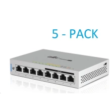 UBNT UNIFEM Switch US-8-60W, 5-PACK [8xGigabit, 4xporty s PoE 60W 802.3af, non-blocking 8Gbps]