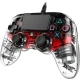 Nacon Wired Compact Controller - ovládač pre PlayStation 4 - priehľadný červený