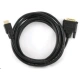 GEMBIRD Kábel HDMI - DVI 3m (M / M, DVI-D, Single Link, pozlátené kontakty, tienený)