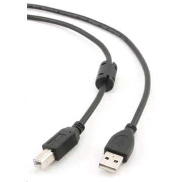 GEMBIRD Kabel USB 2.0 A-B prepojovací 1,8m Premium (čierny, ferit, pozlátené kontakty)