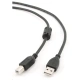 GEMBIRD Kabel USB 2.0 A-B prepojovací 1,8m Premium (čierny, ferit, pozlátené kontakty)