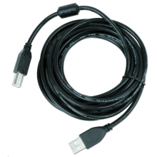 GEMBIRD Kabel USB 2.0 A-B prepojovací 3m Premium (čierny, ferit, pozlátené kontakty)