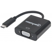 MANHATTAN prevodník z USB 3.1 na VGA (Type-C Male to VGA Female, Black)