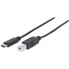 MANHATTAN kabel Hi-Speed USB-C, C Male / B Male, 2m, black