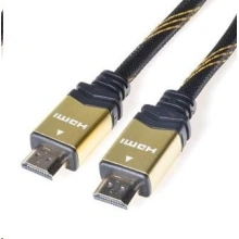 PremiumCord Gold HDMI High Speed ​​+ Ethernet kábel (v1.4), opletený, pozlátené konektory, 5m