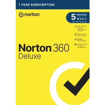 Norton 360 Deluxe 50GB +VPN 1 uživatel pre 5 zariadení na 1 rok 