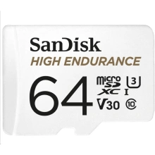 SanDisk microSDHC High Endurance 64GB (R: 100 / W: 40 MB / s) Class 10, U3 V30 karta + Adaptér