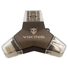 Viking 32GB, lightning, micro USB, USB typ C čierna
