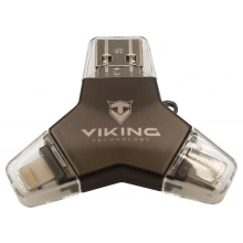 Viking 128GB, lightning, micro USB, USB typ C čierna