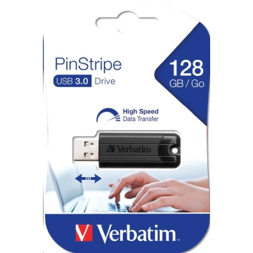 Verbatim PinStripe, 128GB - čierna