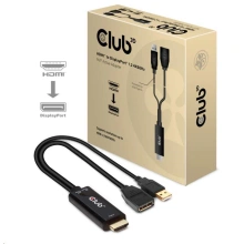 Club3D adaptér HDMI - DisplayPort 1.2, M/F, 4K@60Hz, aktivní, 25cm, černá