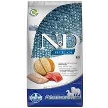 Farmina N&D Ocean Dog Salmon, Cod, Cantaloupe, Melon Adult Medium&Maxi 12kg