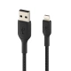 Belkin kabel USB-A - Lightning, M/M, MFi, opletený, 3m, čierna