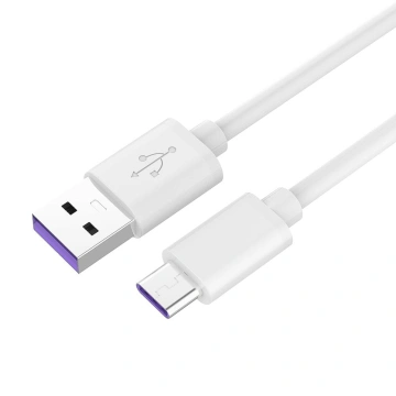PremiumCord kabel USB-C - USB-A 2.0, M/M, Super fast charging, 5A, 1m, bílá