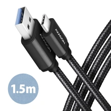 AXAGON kabel USB-A - USB-C SPEED USB3.2 Gen 1, 3A,, 1.5m, black