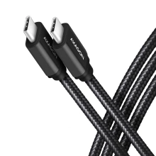AXAGON kabel USB-C - USB-C SPEED USB3.2 Gen 1, PD60W 3A, opletený, 1.5m, black