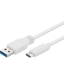PremiumCord Kabel USB 3.1 konektor C/male - USB 3.0 A/male, white, 0,5m