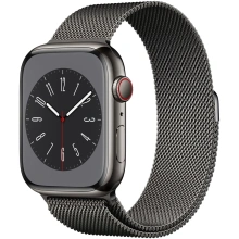 Apple Watch Series 8, Cellular, 41mm, Graphite Stainless Steel, Graphite Milanese Loop